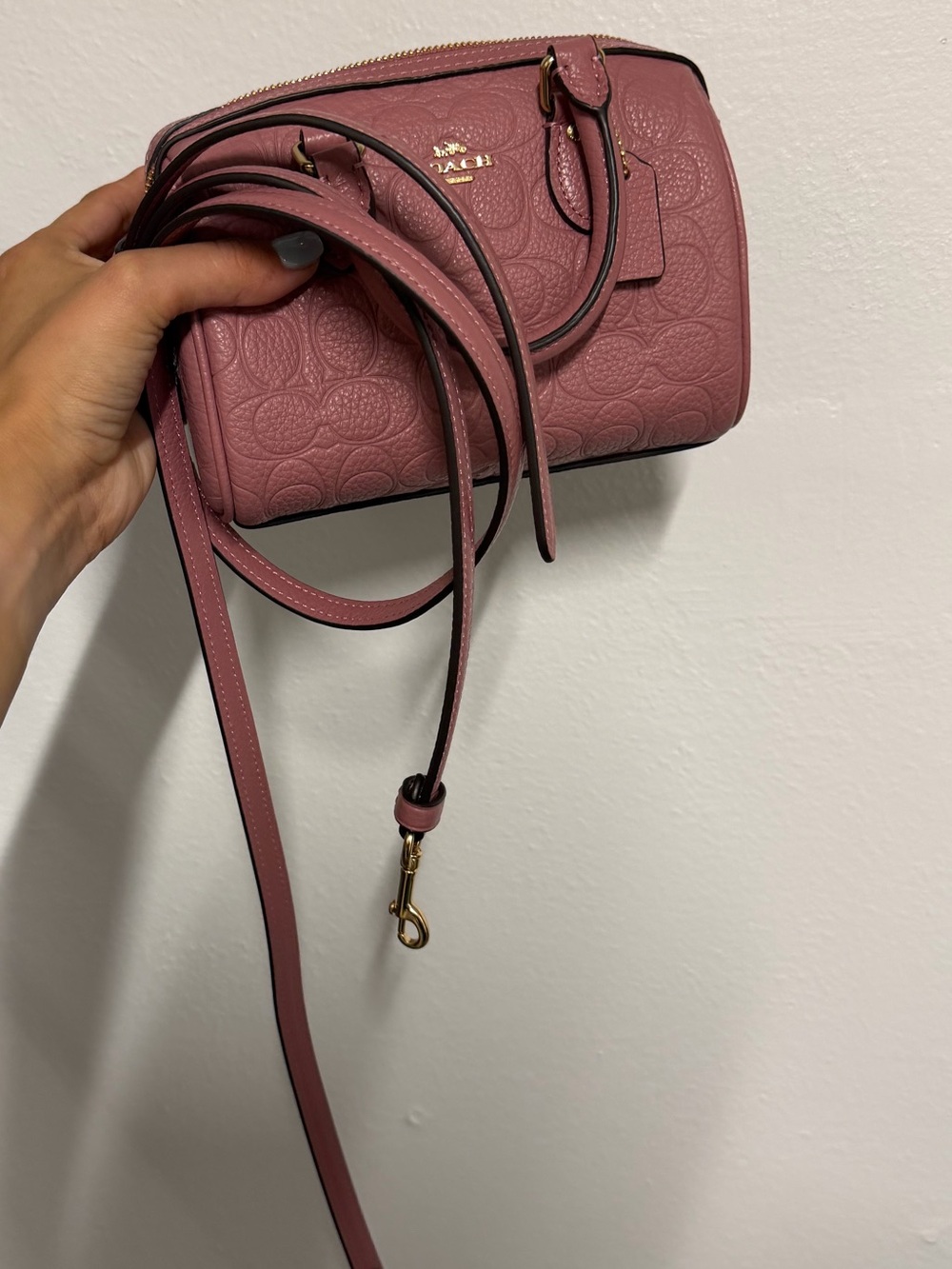 🍎BACK TO SCHOOL SALE PRICE FIRM🍎 Coach Mini Rowan Peony Embossed Leather - Picture 5 of 6